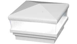 4" Sq. Neptune Scallop Lens Low Voltage Light Post Cap